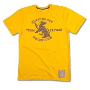 Yellow Hufflepuff Quidditch Team Captain T-Shirt Youth Size L (NWT)